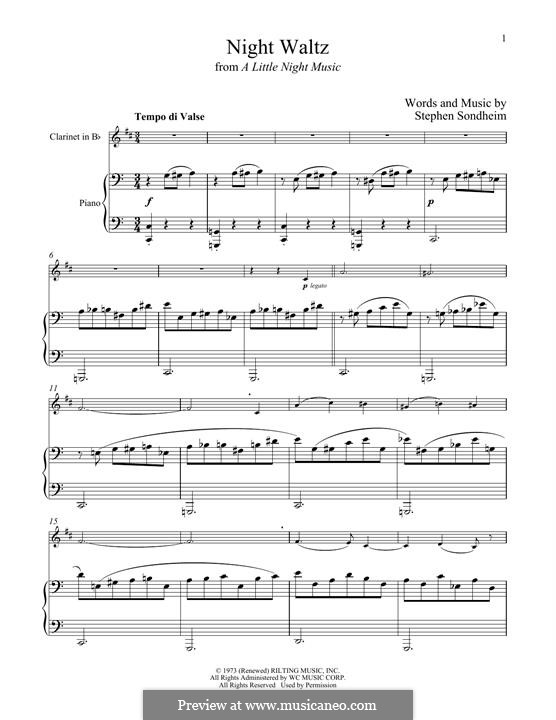 Night Waltz (from A Little Night Music): For clarinet and piano by Stephen Sondheim