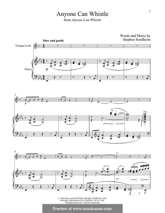 Anyone Can Whistle: For trumpet and piano by Stephen Sondheim