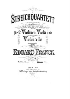 String Quartet in F Minor, Op.49: Parts by Eduard Franck
