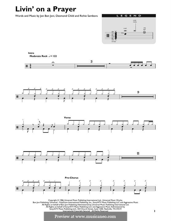 Instrumental version: Drum set by Desmond Child, Jon Bon Jovi, Richie Sambora