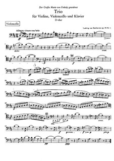 Trio for Violin, Cello and Piano No.5 'Ghost', Op.70 No.1: Cello part by Ludwig van Beethoven