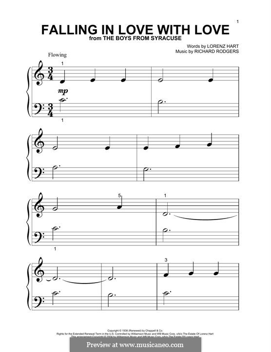 Falling in Love with Love: For easy piano by Richard Rodgers