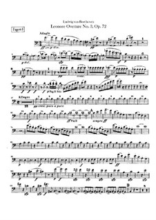 Leonore. Overture No.3, Op.72b: Bassoons I, II parts by Ludwig van Beethoven