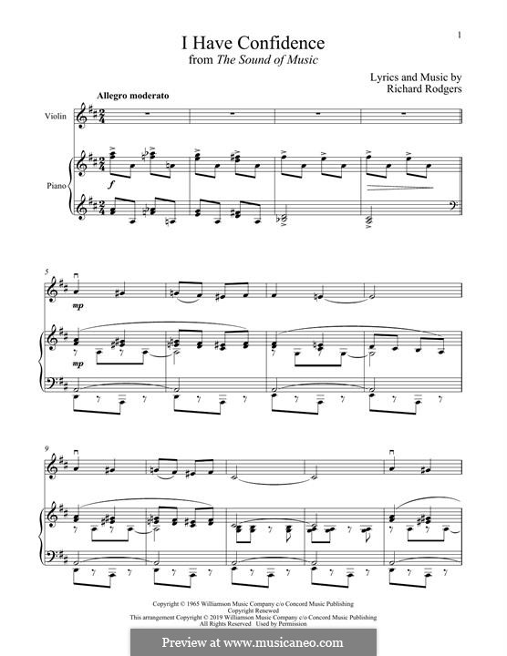 I Have Confidence (from The Sound of Music): For violin and piano by Richard Rodgers