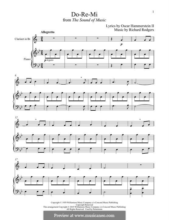 Do-Re-Mi (from The Sound of Music): For clarinet and piano by Richard Rodgers