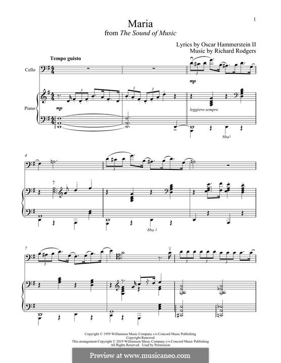 Maria (from The Sound of Music): For cello and piano by Richard Rodgers