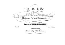 Sextet in E Flat Major, Op.81b: Version for violin (or viola), cello and piano – piano part by Ludwig van Beethoven