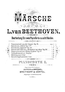 Egmont, Op.84: March, for two pianos eight hands – piano I part by Ludwig van Beethoven