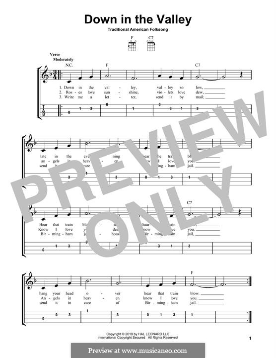 Down in the Valley: For ukulele by folklore