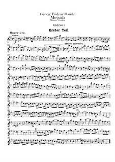 Complete Oratorio: Violin I part by Georg Friedrich Händel