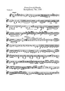 Symphony No.100 in G Major 'Militaire', Hob.I/100: Violin II part by Joseph Haydn