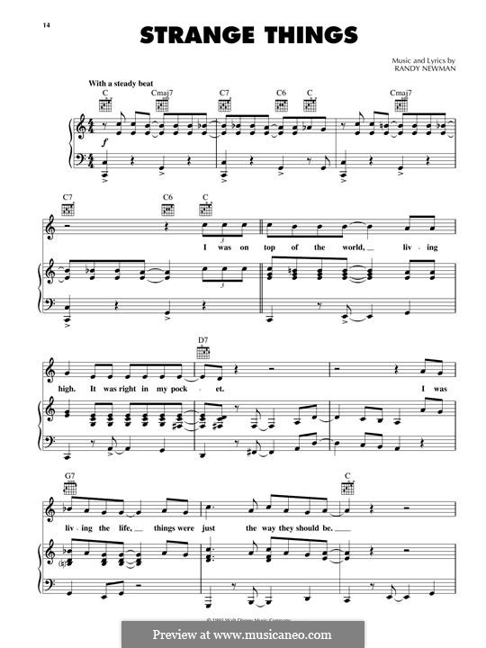 Strange Things (from Disney's Toy Story) : For voice and piano (or guitar) by Randy Newman
