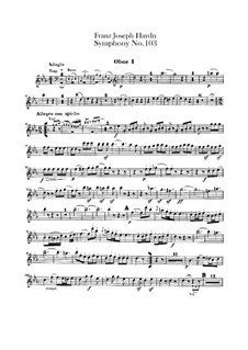 Symphony No.103 in E Flat Major 'Drum Roll', Hob.I/103: Oboes I-II parts by Joseph Haydn