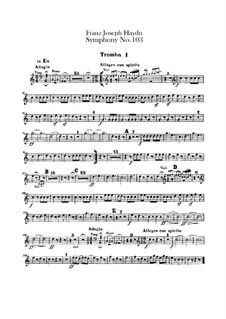 Symphony No.103 in E Flat Major 'Drum Roll', Hob.I/103: Trumpets I-II parts by Joseph Haydn