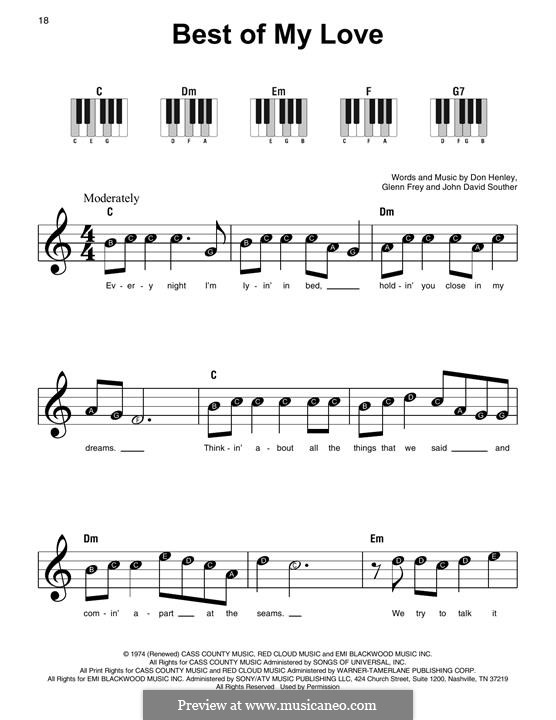 Best Of My Love The Eagles By D Henley G Frey J D Souther On Musicaneo