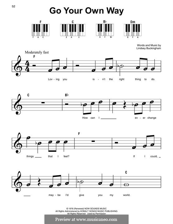 Go Your Own Way Fleetwood Mac By L Buckingham Sheet Music On Musicaneo