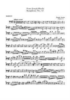 Symphony No.45 in F Sharp Minor 'Farewell', Hob.I/45: Bassoon part by Joseph Haydn