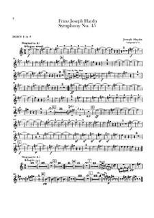 Symphony No.45 in F Sharp Minor 'Farewell', Hob.I/45: French horns I-II parts by Joseph Haydn