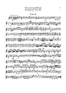 Symphony No.82 in C Major 'The Bear', Hob.I/82: Violin II part by Joseph Haydn