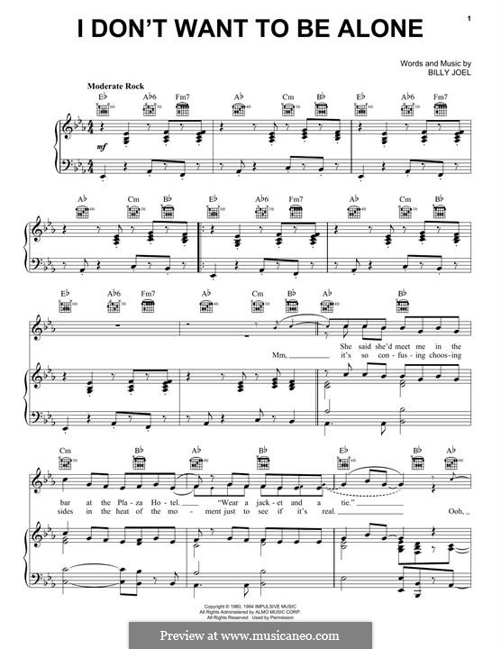I Don t Want To Be Alone By B Joel Sheet Music On MusicaNeo i-don-t-want-to-be-alone-by-b-joel-sheet-music-on-musicaneo