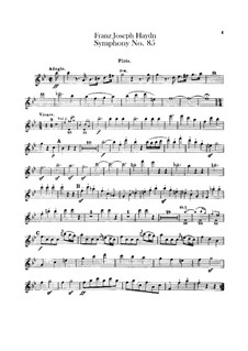 Symphony No.85 in B Flat Major 'The Queen', Hob.I/85: Flute part by Joseph Haydn