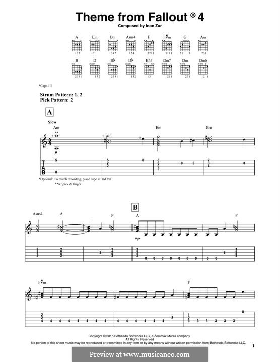 Theme from Fallout 4 by I. Zur - sheet music on MusicaNeo