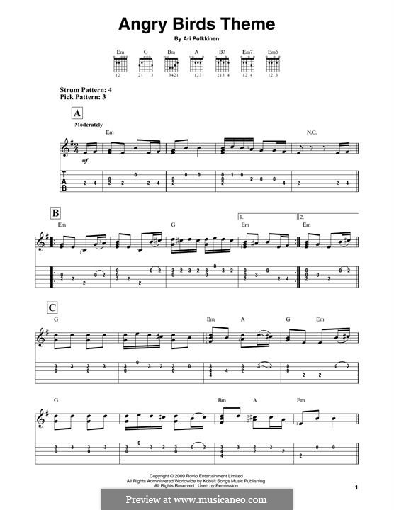 Angry Birds Theme: For guitar by Ari Pulkkinen