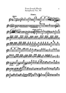 Symphony No.86 in D Major, Hob.I/86: Flute part by Joseph Haydn