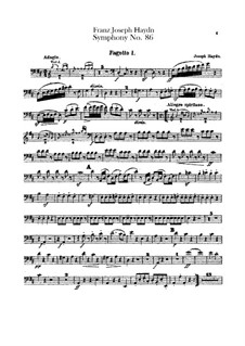 Symphony No.86 in D Major, Hob.I/86: Bassoons parts by Joseph Haydn