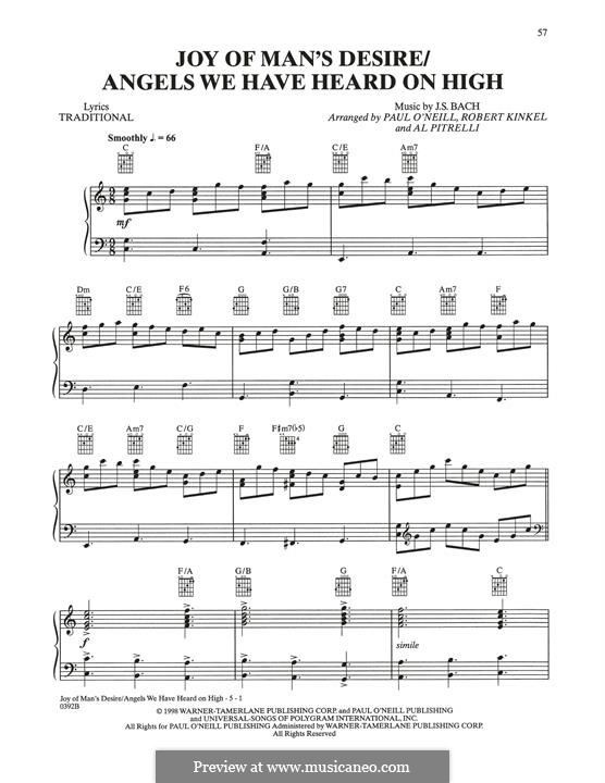 Joy Of Man's Desire / Angels We Have Heard On High (Trans-Siberian Orchestra): Joy Of Man's Desire / Angels We Have Heard On High (Trans-Siberian Orchestra) by Johann Sebastian Bach