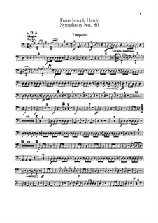 Symphony No.86 in D Major, Hob.I/86: Timpani part by Joseph Haydn