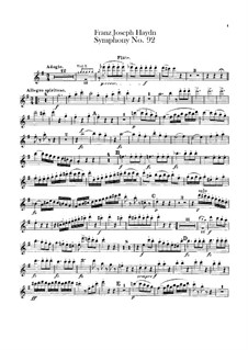 Symphony No.92 in G Major 'Oxford', Hob.I/92: Flute part by Joseph Haydn