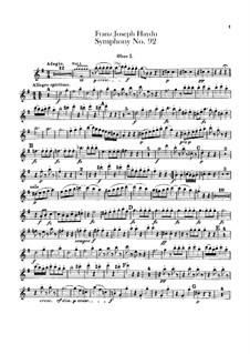 Symphony No.92 in G Major 'Oxford', Hob.I/92: Oboes I-II parts by Joseph Haydn