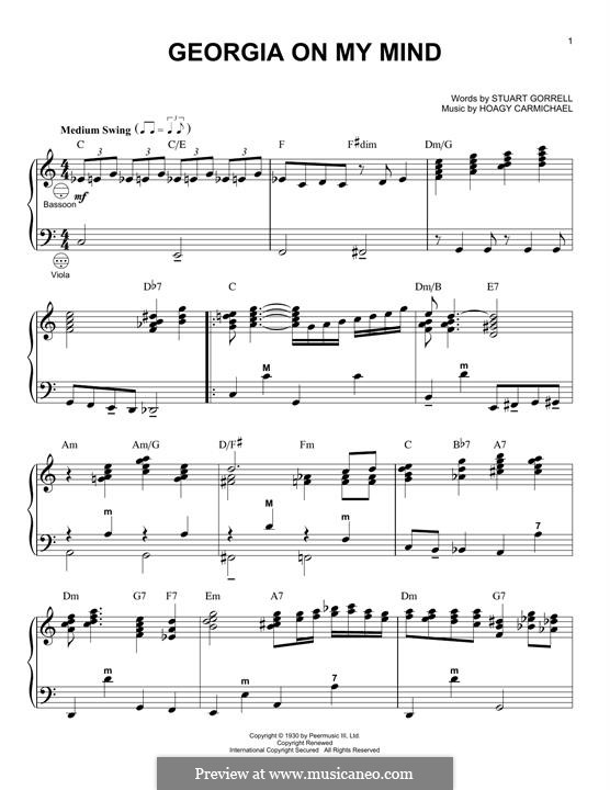 on My Mind by H. Carmichael sheet music on MusicaNeo