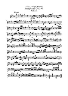 Symphony No.95 in C Minor, Hob.I/95: Violin I part by Joseph Haydn