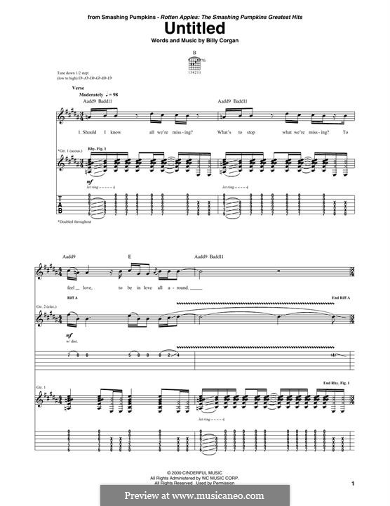 Untitled (The Smashing Pumpkins): For guitar by Billy Corgan