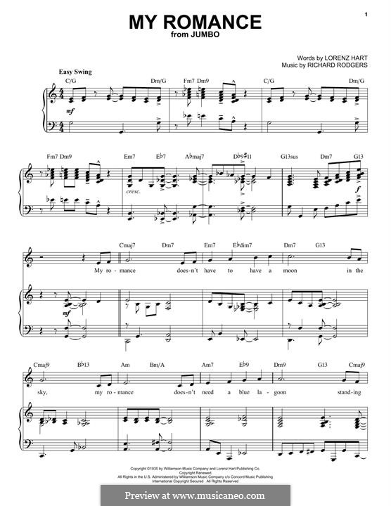 My Romance: For voice and piano (jazz version) by Richard Rodgers