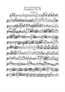 Symphony No.99 in E Flat Major, Hob.I/99: Flutes I-II parts by Joseph Haydn