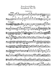 Symphony No.99 in E Flat Major, Hob.I/99: Bassoons I-II parts by Joseph Haydn