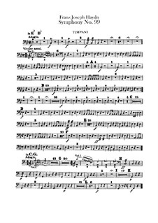 Symphony No.99 in E Flat Major, Hob.I/99: Timpani part by Joseph Haydn