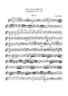 Symphony No.44 in E Minor 'Mourning', Hob.I/44: Oboes I-II parts by Joseph Haydn
