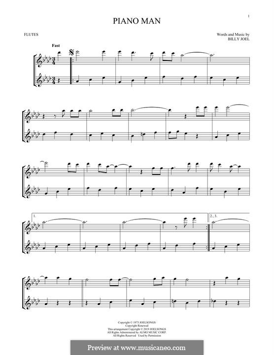 Piano Man: For flute by Billy Joel