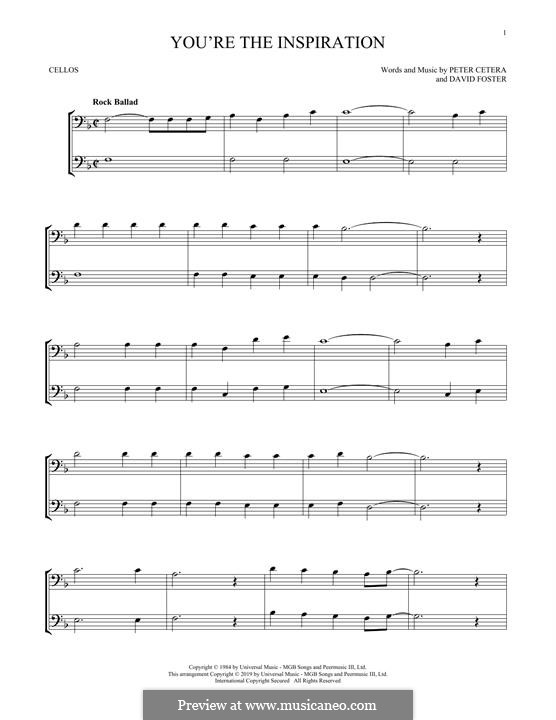 You're the Inspiration (Chicago): For two cellos by David Foster, Peter Cetera