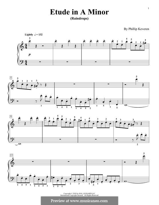 Etude in A Minor (Raindrops): Etude in A Minor (Raindrops) by Phillip Keveren