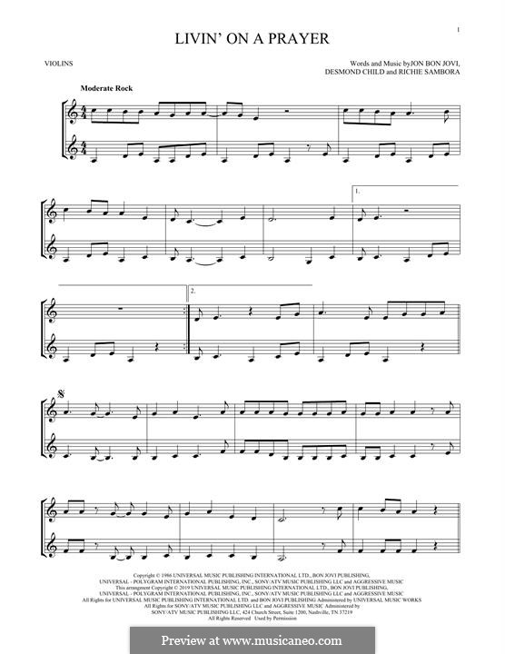 Instrumental version: For two violins by Desmond Child, Jon Bon Jovi, Richie Sambora