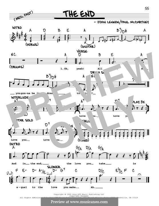 The End (The Beatles): Melody line (jazz version) by John Lennon, Paul McCartney
