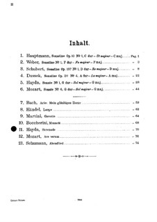 String Quartet in F Major, Hob.III/17 Op.3 No.5: Movement II. Version for violin and piano by Joseph Haydn