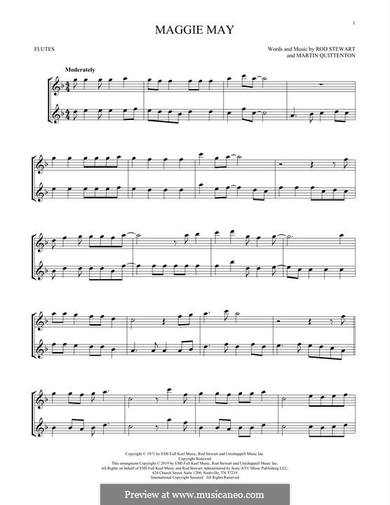 Maggie May: For two flutes by Martin Quittenton, Rod Stewart