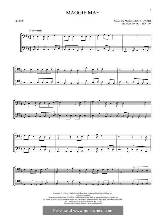 Maggie May: For two cellos by Martin Quittenton, Rod Stewart