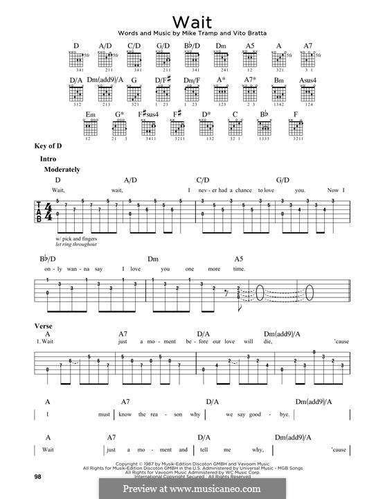 Wait (White Lion): For guitar by Mike Tramp, Vito Bratta